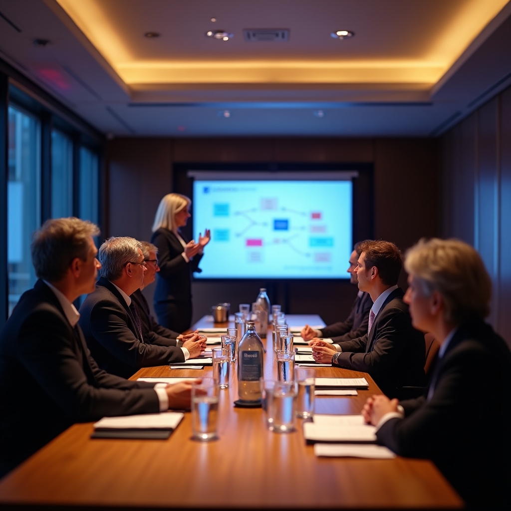 Korporativna edukacijska sesija u modernoj konferencijskoj sali