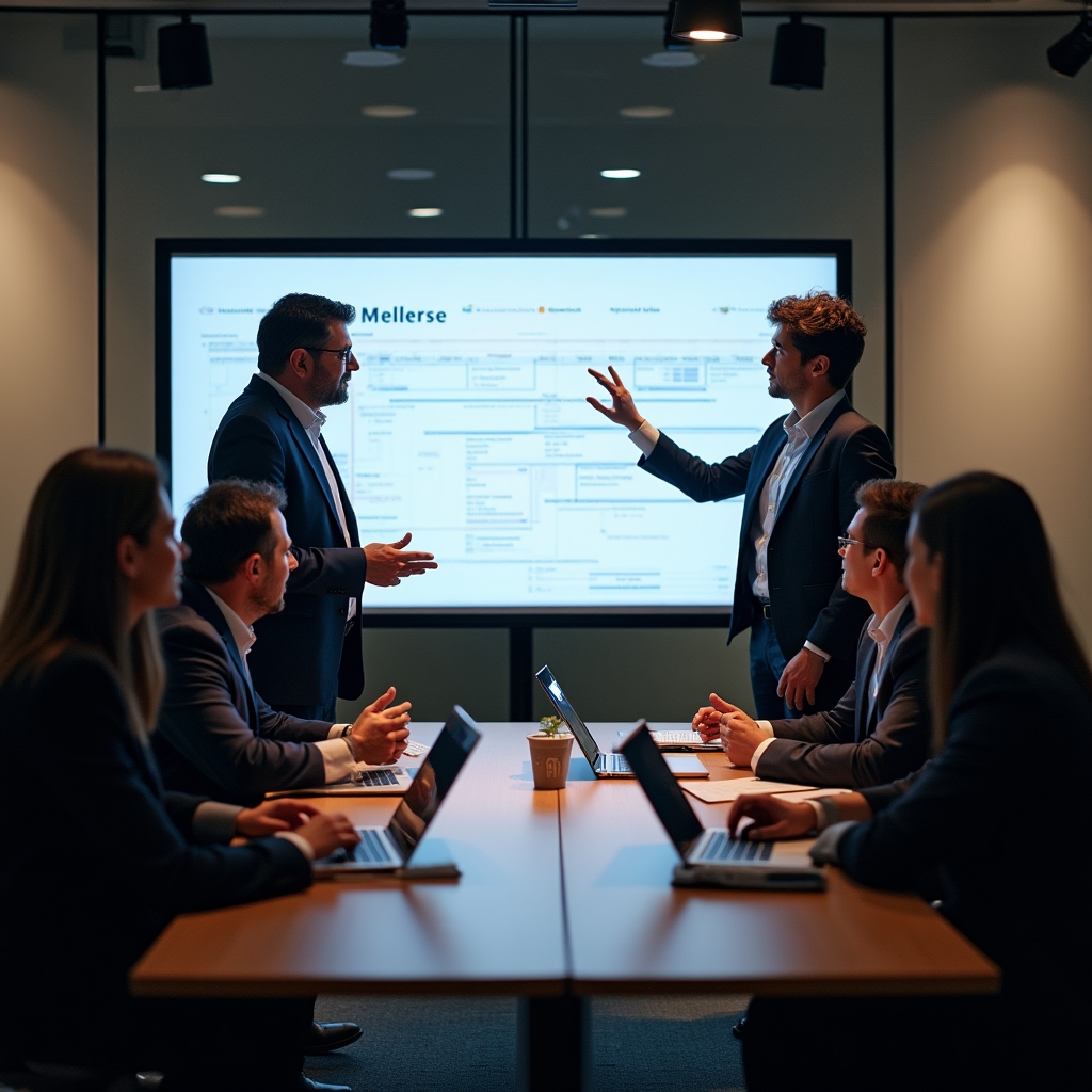 Tim koji radi na upravljanju projektima u modernom uredu